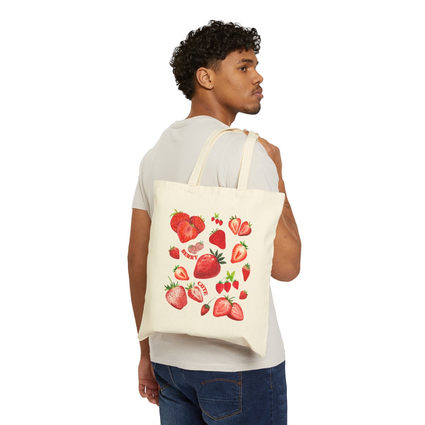Berry Cute Canvas Tote