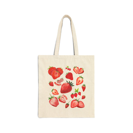Berry Cute Canvas Tote